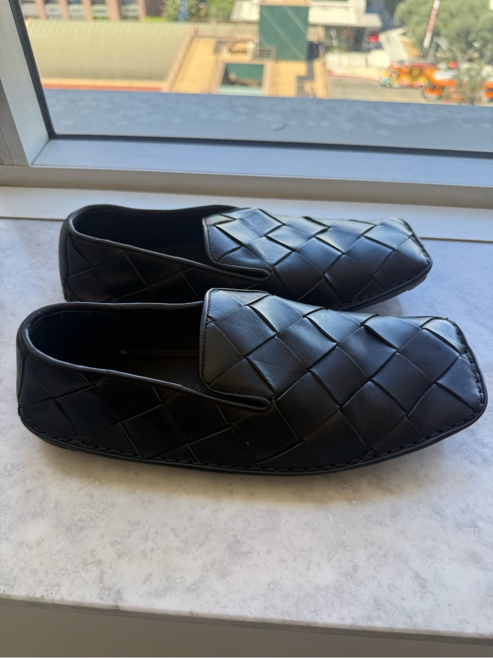 Women’s Black Woven Slip-On Loafers